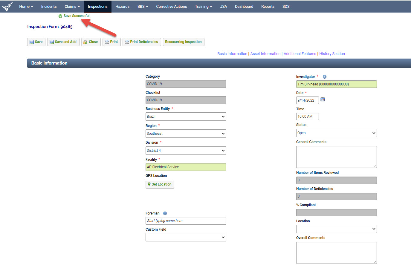 Inspections Module